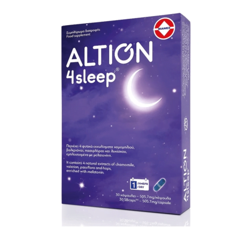 Altion 4sleep Συμπλήρωμα Διατροφής Για Βελτίωση της Ποιότητας του Ύπνου, 30 Κάψουλες