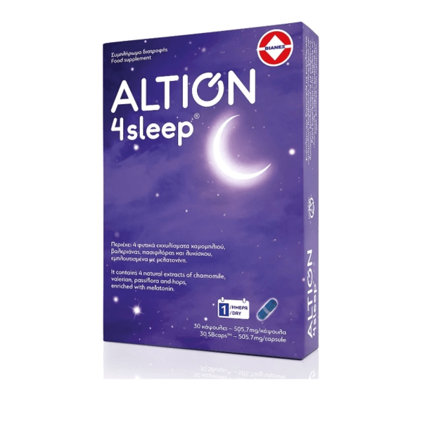 Altion 4sleep Συμπλήρωμα Διατροφής Για Βελτίωση της Ποιότητας του Ύπνου, 30 Κάψουλες