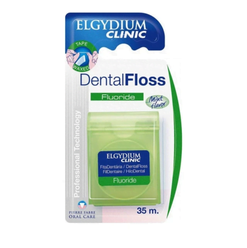 Elgydium Clinic Dental Floss Fluoride Οδοντικό Νήμα Με Φθόριο 35m Με Γεύση Μέντας, 1τεμ