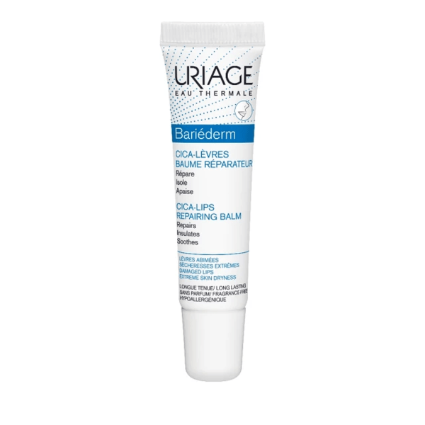 Uriage Bariederm Cica Levres Baume Reparateur Επανορθωτικό Balm Χειλιών, 15ml