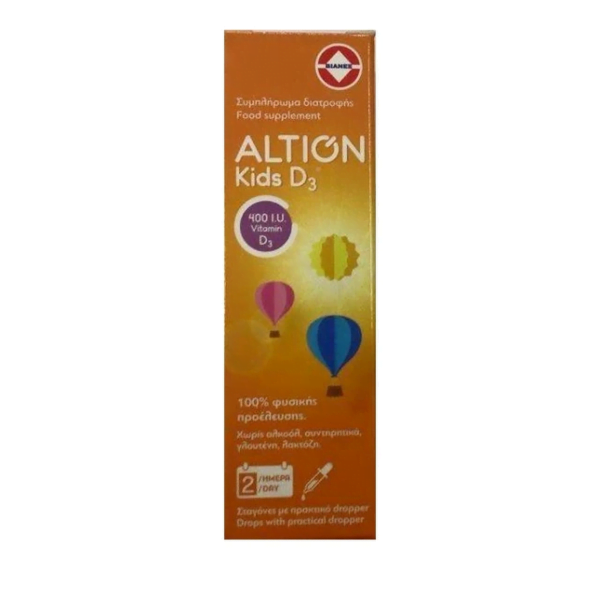 Altion Kids D3 400IU Συμπλήρωμα Διατροφής για Σωστή Ανάπτυξη των Οστών & των Δοντιών, 20ml