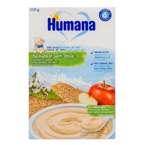 Humana Βρεφική Κρέμα Δημητριακών με Φαγόπυρο και Μήλο 6m+, 200gr