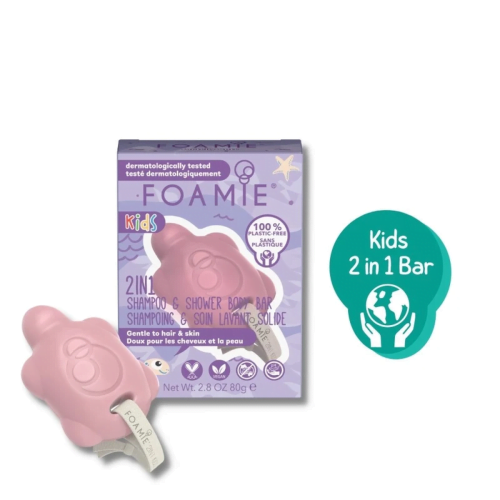 Foamie Kids 2in1 Bar - Turtally Cute Μπάρα Καθαρισμού για Σώμα & Μαλλιά, 80gr