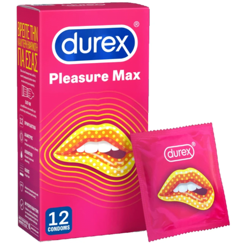 Durex Pleasure Μax Προφυλακτικά Ανάγλυφων Κουκίδων, 12Τεμάχια
