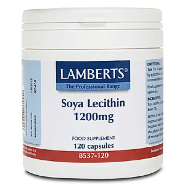 Lamberts Soya Lecithin 1200MG Για Λίπος στο Ήπαρ, 120Κάψουλες