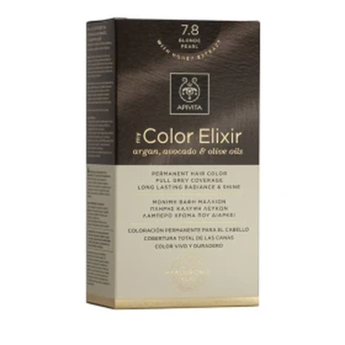 Apivita My Color Elixir Μόνιμη Βαφή Μαλλιών No 7.8 Ξανθό Περλέ, 1 τεμάχιο