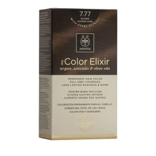 Apivita My Color Elixir Μόνιμη Βαφή Μαλλιών No 7.77 Ξανθό Έντονο Μπεζ, 1 τεμάχιο