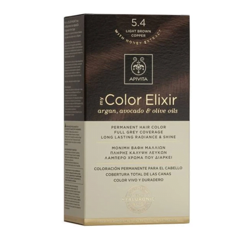 Apivita My Color Elixir Μόνιμη Βαφή Μαλλιών No 5.4 Καστανό Ανοιχτό Χάλκινο, 1 τεμάχιο