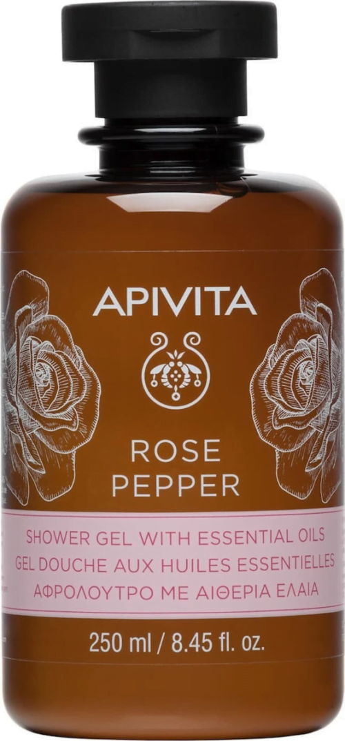 Apivita Rose Pepper Αφρόλουτρο Μαύρο Πιπέρι & Τριαντάφυλλο, 250ml