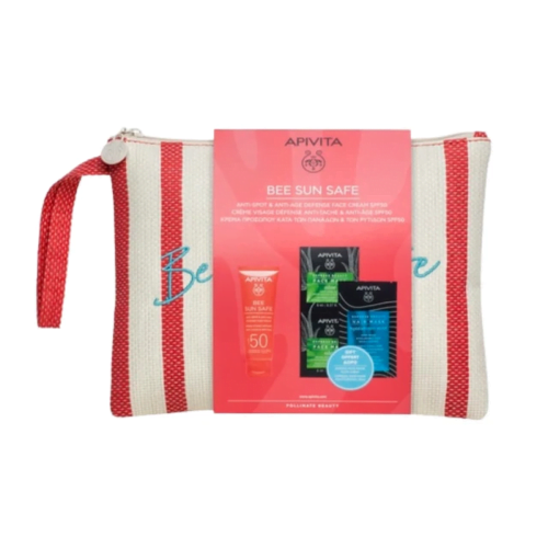 Apivita Bee Sun Safe Promo Pack με Anti Spot & Anti Age Defense Face Cream SPF50, 50ml & Δώρα