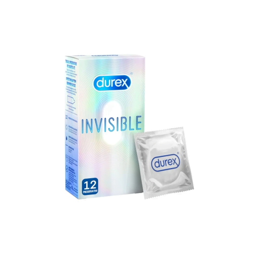 Durex Invisible Extra Thin Ευαίσθητα Προφυλακτικά, 12Τεμάχια