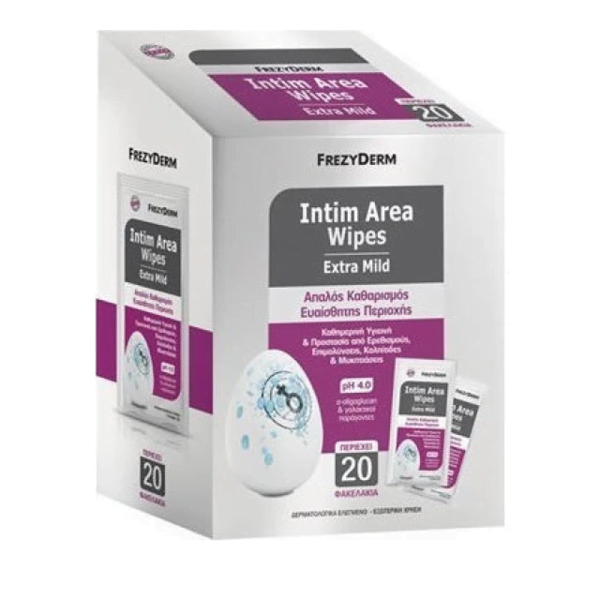 Frezyderm Intim Area Wipes Extra Mild pH4, 20Τεμάχια