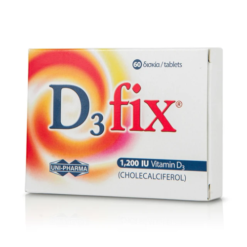 Uni-Pharma D3 Fix Βιταμίνη D3 1.200iu, 60Δισκία