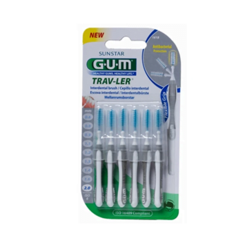 Gum 1618 Μεσοδόντια Trav-Ler Cylindrical 2,0mm 1+1 με -50% στο 2ο Προϊόν, 6τμχ