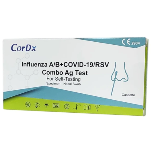 CorDx Αυτοδιαγνωστικό Ρινικό Τεστ Covid-19 & Γρίπης Α/Β, 1Τεμάχιο