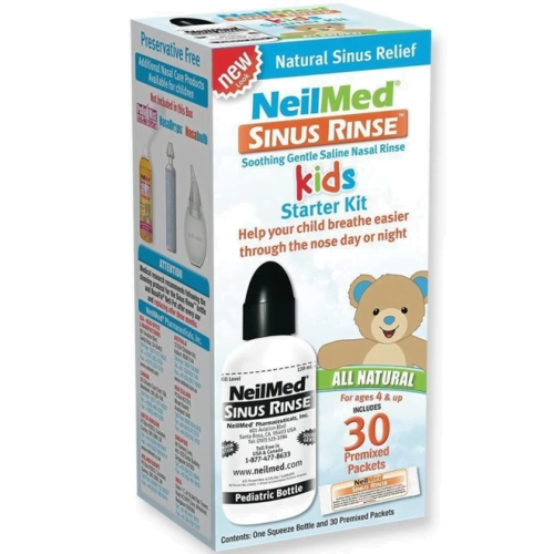 NeilMed Sinus Rinse Pediatric Starter Kit Σύστημα Ρινικών Πλύσεων για παιδιά, 30 Φακελίσκοι και Περιέκτης 120ml