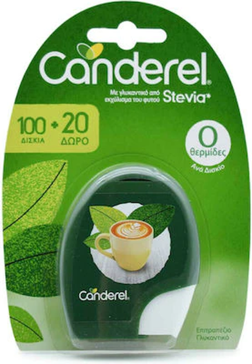 Canderel Stevia Γλυκαντικό, 100Δισκία + 20Δώρο