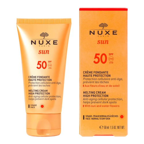 Nuxe Sun Melting Cream, Αντηλιακή Αντιγηραντική - Καφέ Κηλίδες Κρέμα Προσώπου SPF50, 50ml