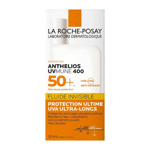 La Roche Posay Anthelios Uvmune 400 Invisible Fluid Αντηλιακό Γαλάκτωμα Προσώπου με Άρωμα SPF50+, 50ml