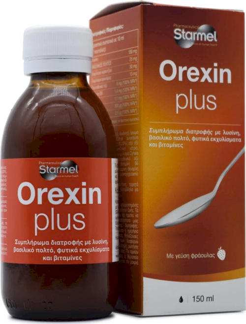 Starmel Orexin Plus Συμπλήρωμα Διατροφής για την Ανορεξία με Γεύση Φράουλα, 150ml