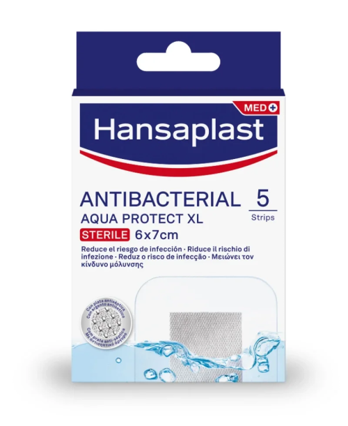 Hansaplast Antibacterial XL Aqua Protect Sterile 6 x 7cm, 5τμχ