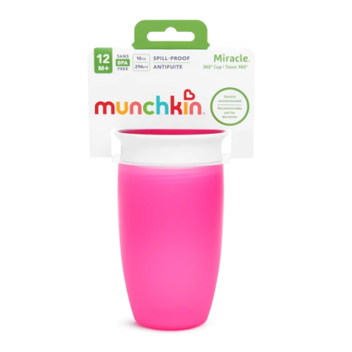 Munchkin Miracle 360 Sippy Cup Εκπαιδευτικό Κύπελλο Ροζ (12m+), 296ml