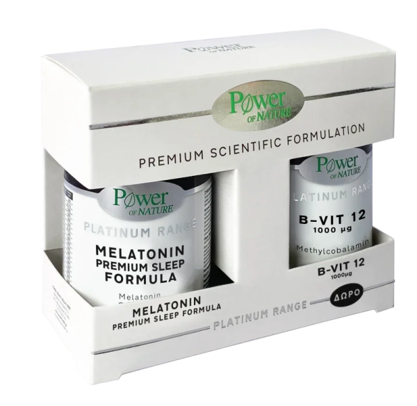 Power Health Set Platinum Range Melatonin Premium Sleep Formula 30caps + Δώρο Platinum Range B-Vit 12 1000mg 20tabs