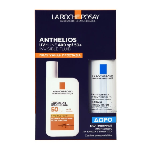 La Roche Posay Promo Anthelios Uvmune 400 Invisible Fluid Spf50+ 50ml & Δώρο Eau Thermale 50ml