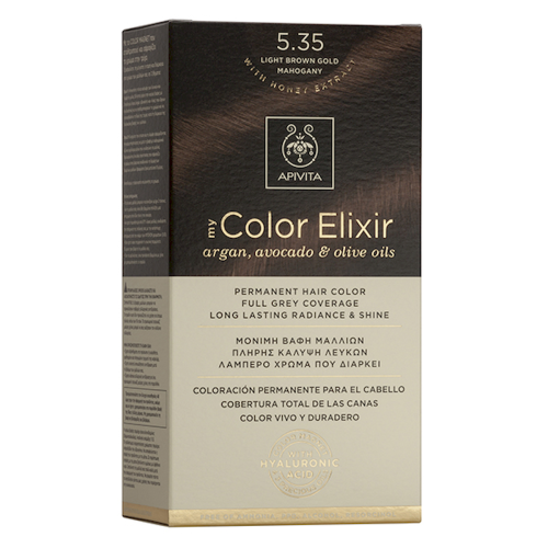 Apivita My Color Elixir Βαφή Μαλλιών No 5.35 Καστανό Ανοιχτό Μελί Μαονί, 1 Τεμάχιο