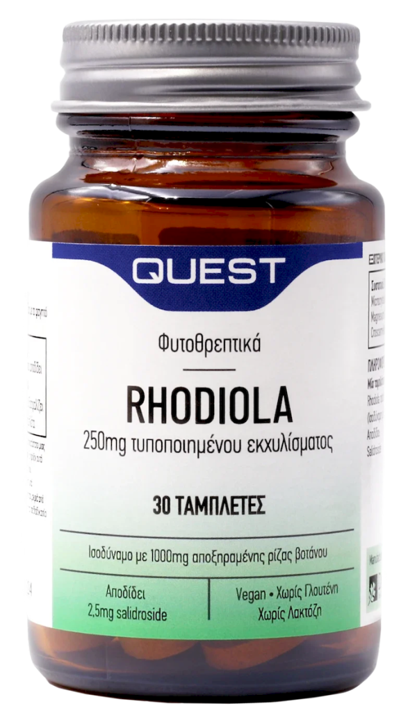 Quest Rhodiola 250mg Extract Συμπλήρωμα Διατροφής από Εκχύλισμα Ροντιόλας, 30 Δισκία