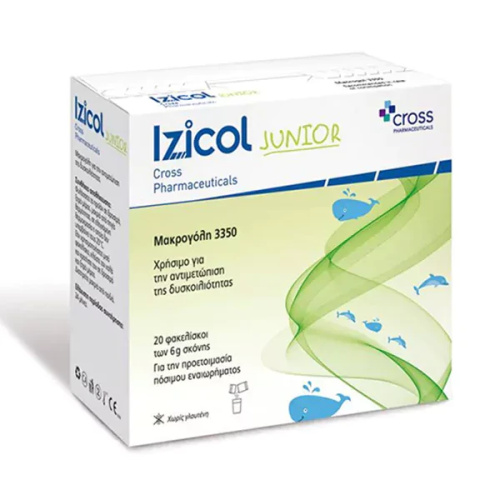 Cross Pharmaceuticals Izicol Junior για την Αντιμετώπιση της Παιδικής Δυσκοιλιότητας, 20 sachets x 6gr