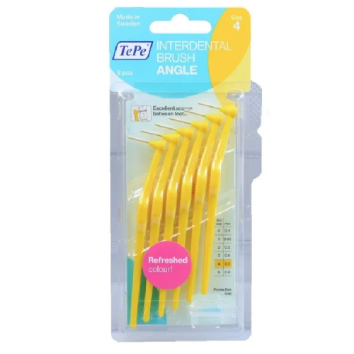 TePe International Brush Angle No.4 Κίτρινο 0.7mm 6τμχ