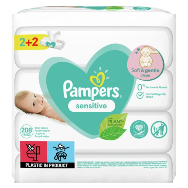 Pampers Sensitive Μωρομάντηλα 2+2 208τμχPampers Sensitive Μωρομάντηλα 2+2 208τμχ