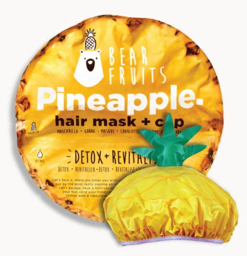 Bear Fruits Pineapple Μάσκα Μαλλιών για Αποτοξίνωση & Ανανέωση, 20ml & Σκουφάκι Ανανάς, 1τεμ, 1σετ