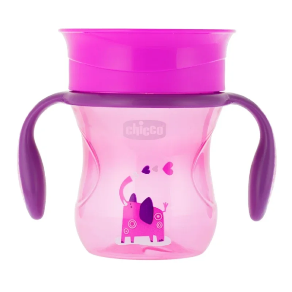 Chicco Perfect Cup Κύπελλο με Λαβές 12m+ Φούξια, 200ml