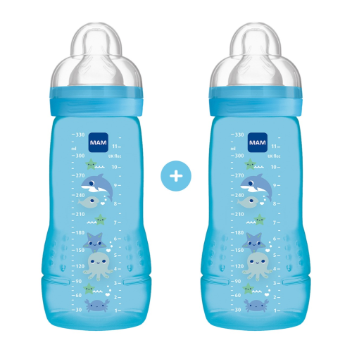 Mam Baby Bottle Μπιμπερό με θηλή Σιλικόνης 4m+, 2 x 330ml