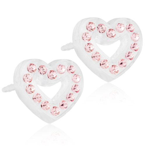 Blomdahl Medical Plastic 10mm Brilliance Heart Hollow Light Rose D/272, 1Ζεύγος