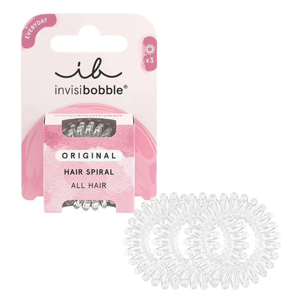 Invisibobble Original Crystal Clear Λαστιχάκι Μαλλίων, 3Τεμάχια